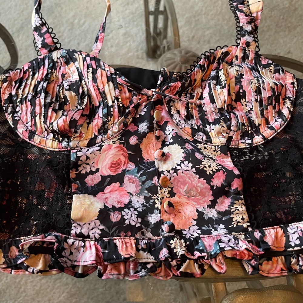 NWT For Love & Lemons Floral Bralette